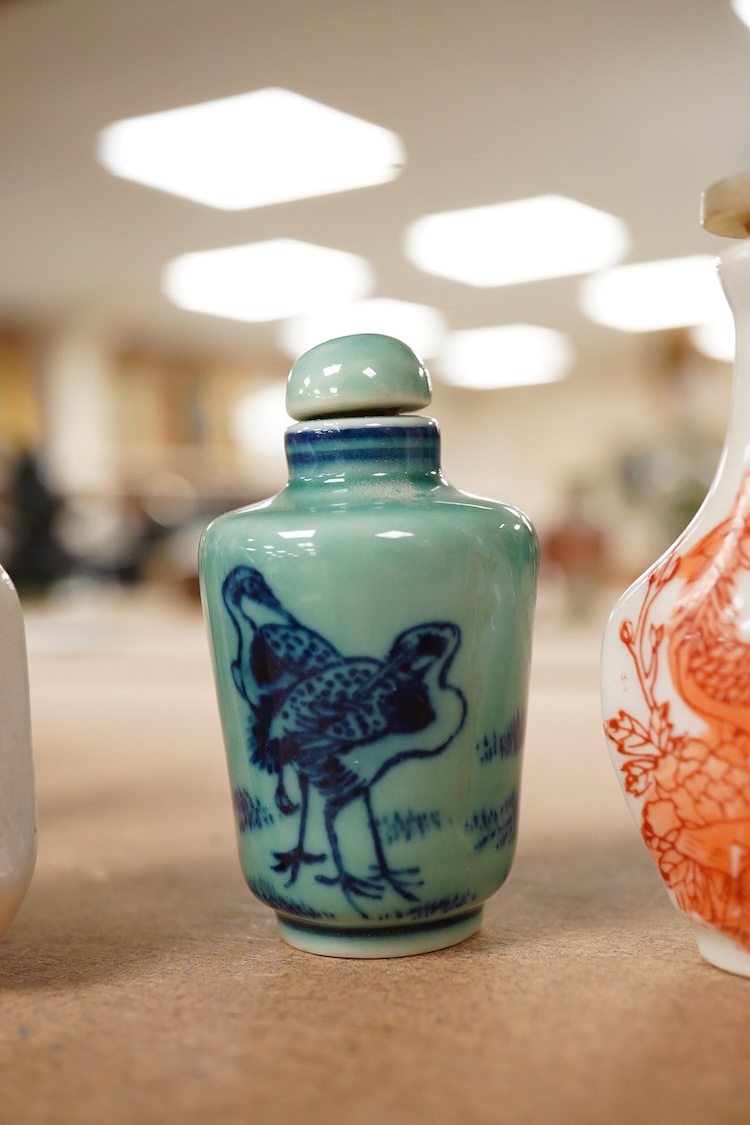 Twenty 20th century Chinese porcelain snuff bottles, in varying condition
